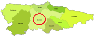 Oviedo in Asturias Map