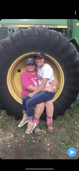 Kathy and I on Tractor Tire