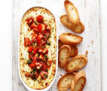 Baked Goat Cheese Dip with Italian Bread