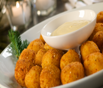 Fried Risotto Balls with Hummus