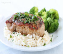 Pork Chop, Rice, and Broccoli